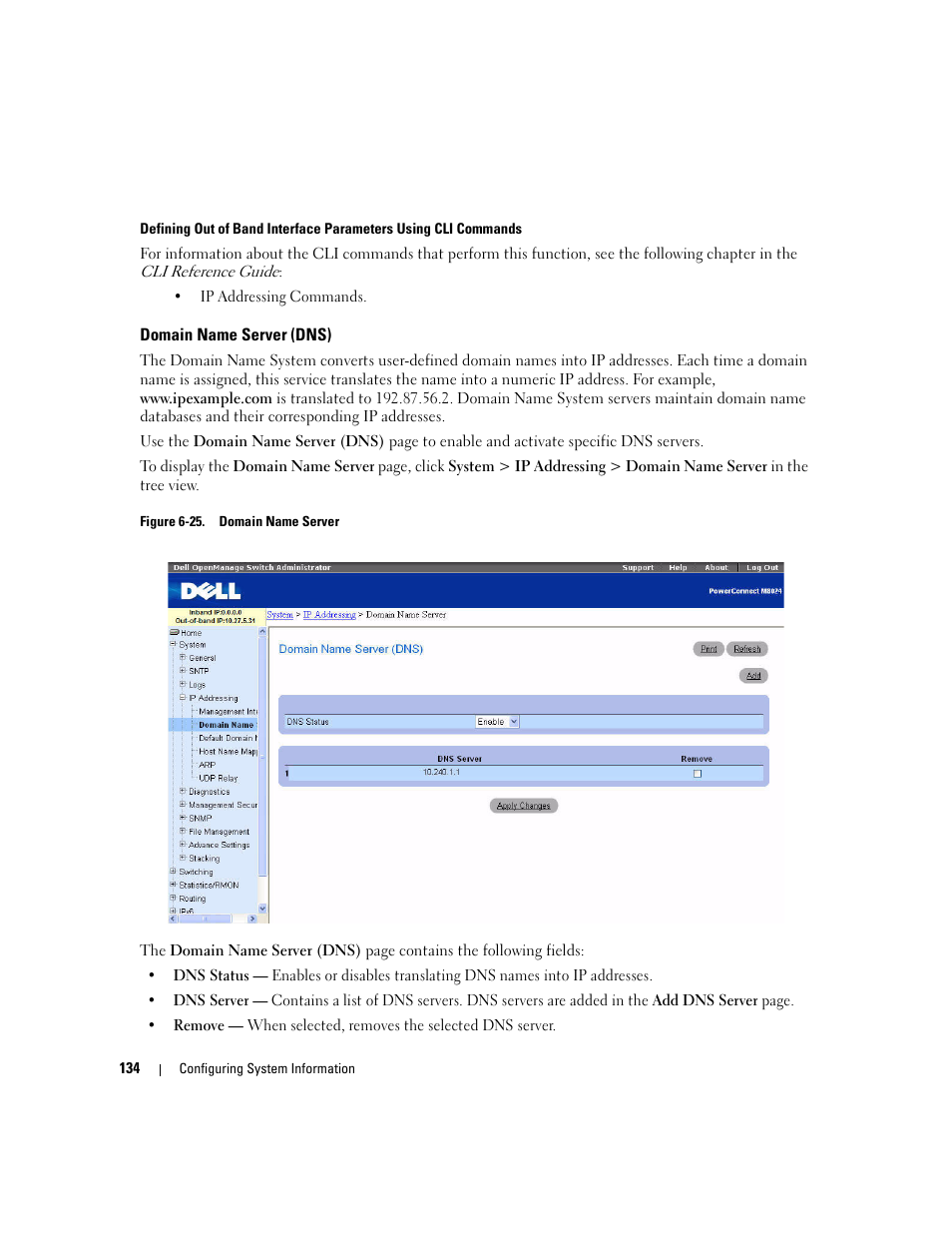 Domain name server (dns) | Dell POWEREDGE M1000E User Manual | Page 136 / 737