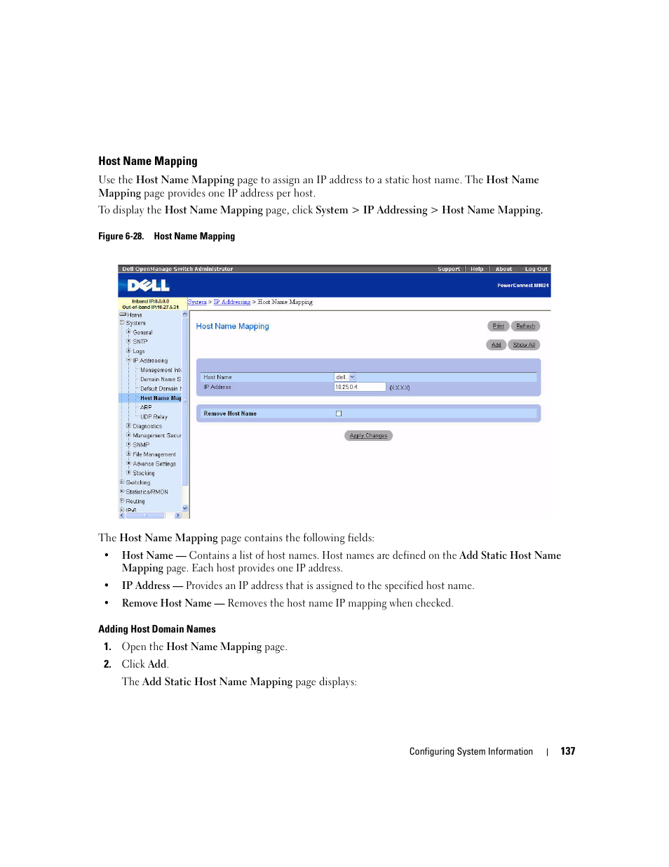 Host name mapping | Dell POWEREDGE M1000E User Manual | Page 139 / 737