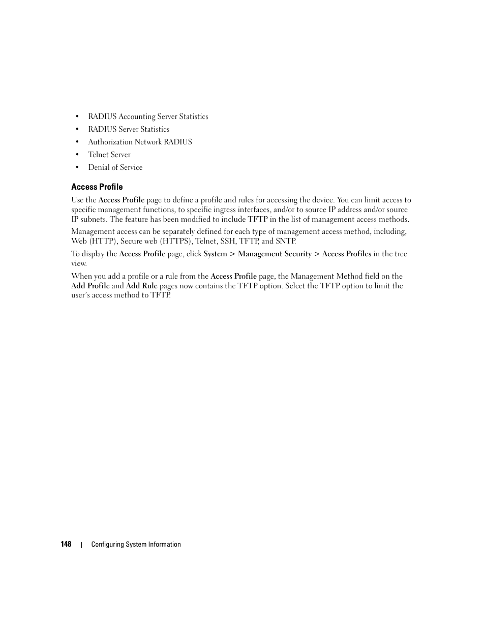 Access profile | Dell POWEREDGE M1000E User Manual | Page 150 / 737