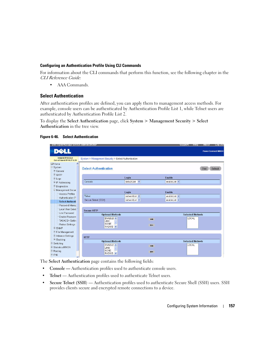 Select authentication | Dell POWEREDGE M1000E User Manual | Page 159 / 737