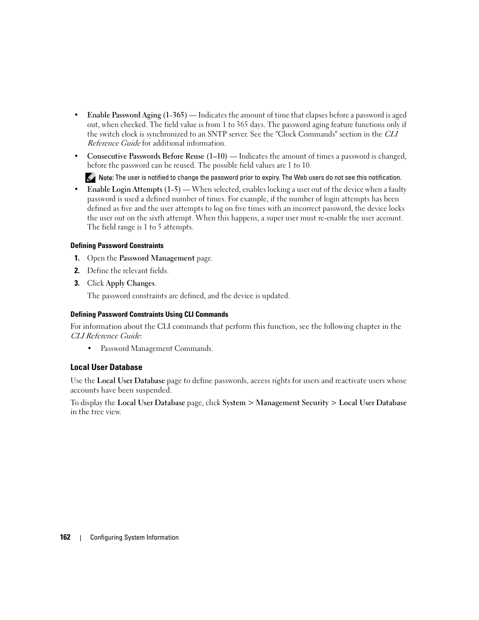 Local user database | Dell POWEREDGE M1000E User Manual | Page 164 / 737