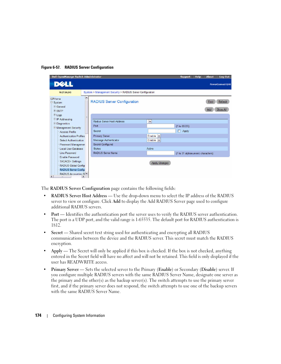 Dell POWEREDGE M1000E User Manual | Page 176 / 737