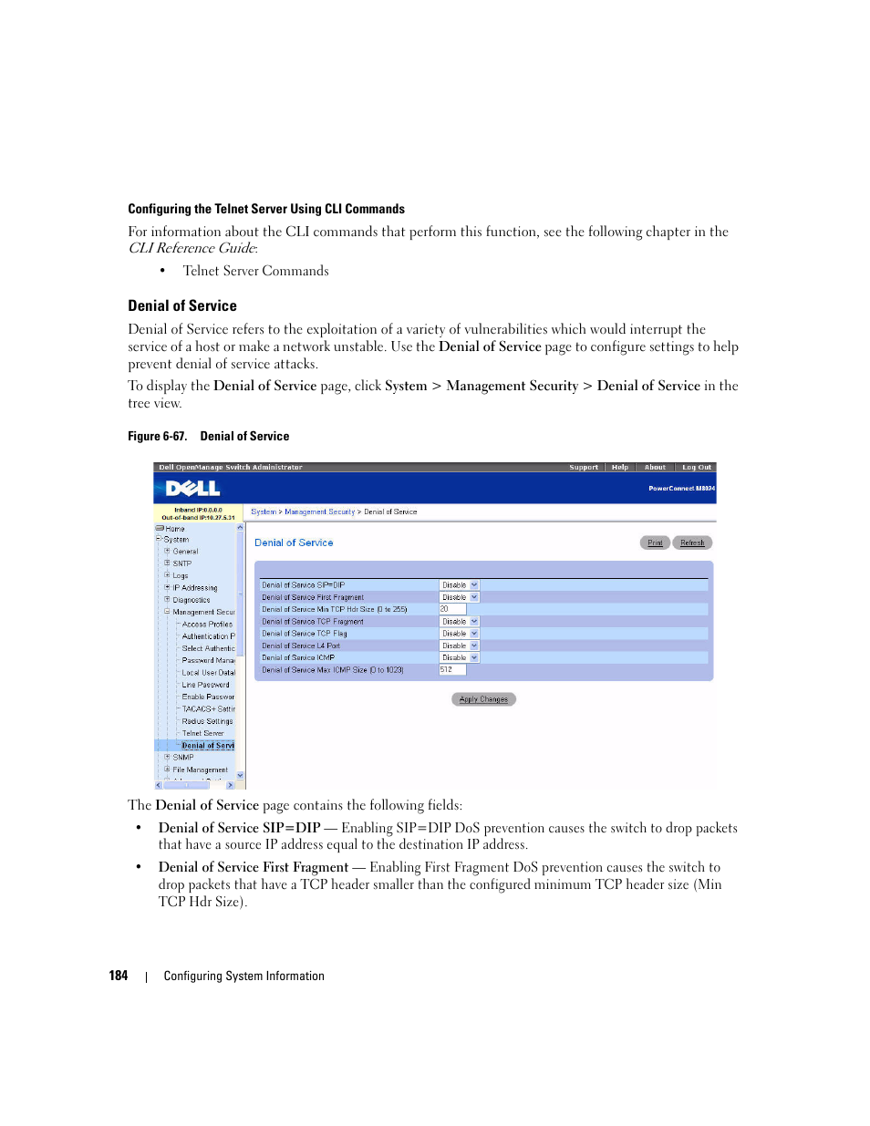 Denial of service | Dell POWEREDGE M1000E User Manual | Page 186 / 737