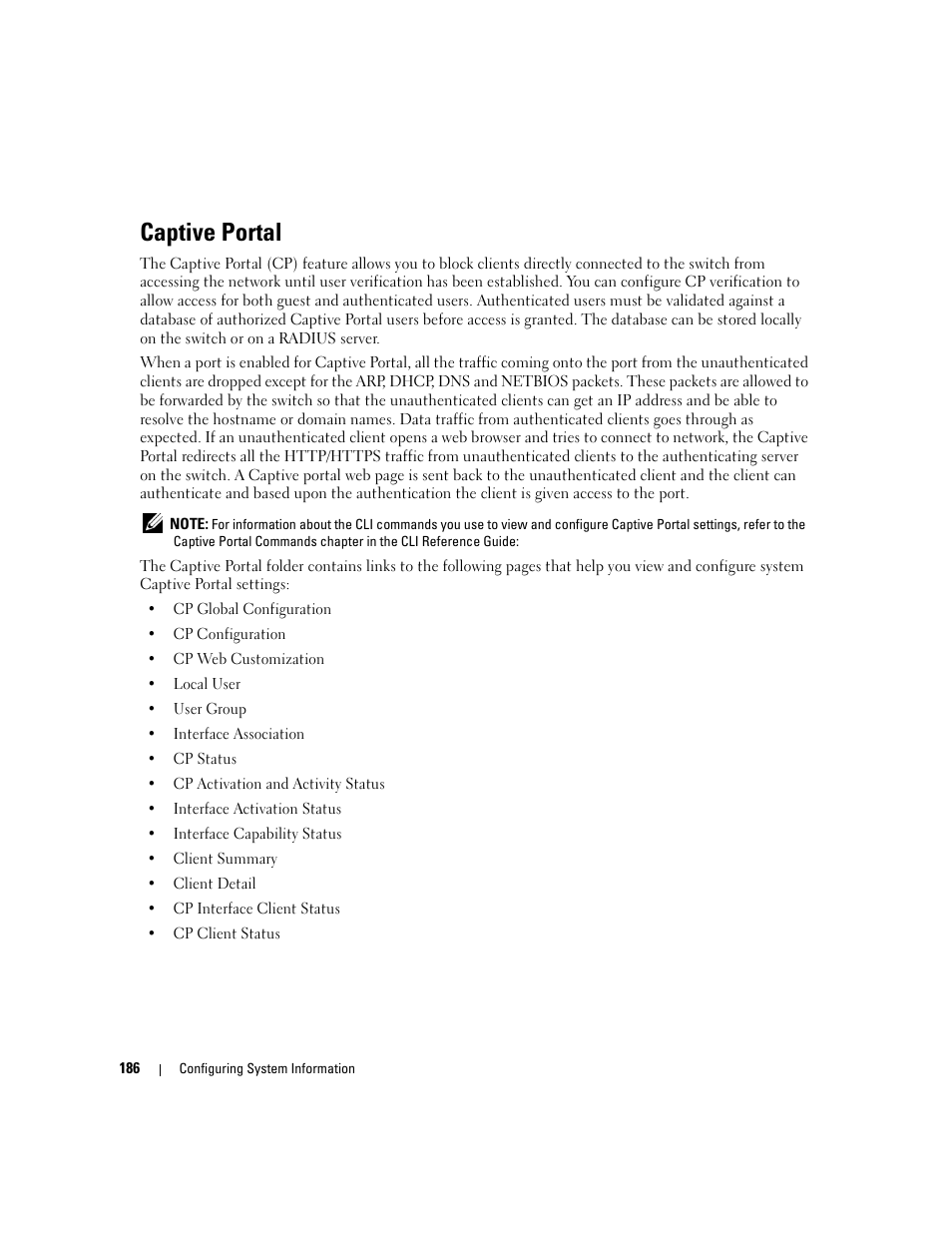 Captive portal | Dell POWEREDGE M1000E User Manual | Page 188 / 737