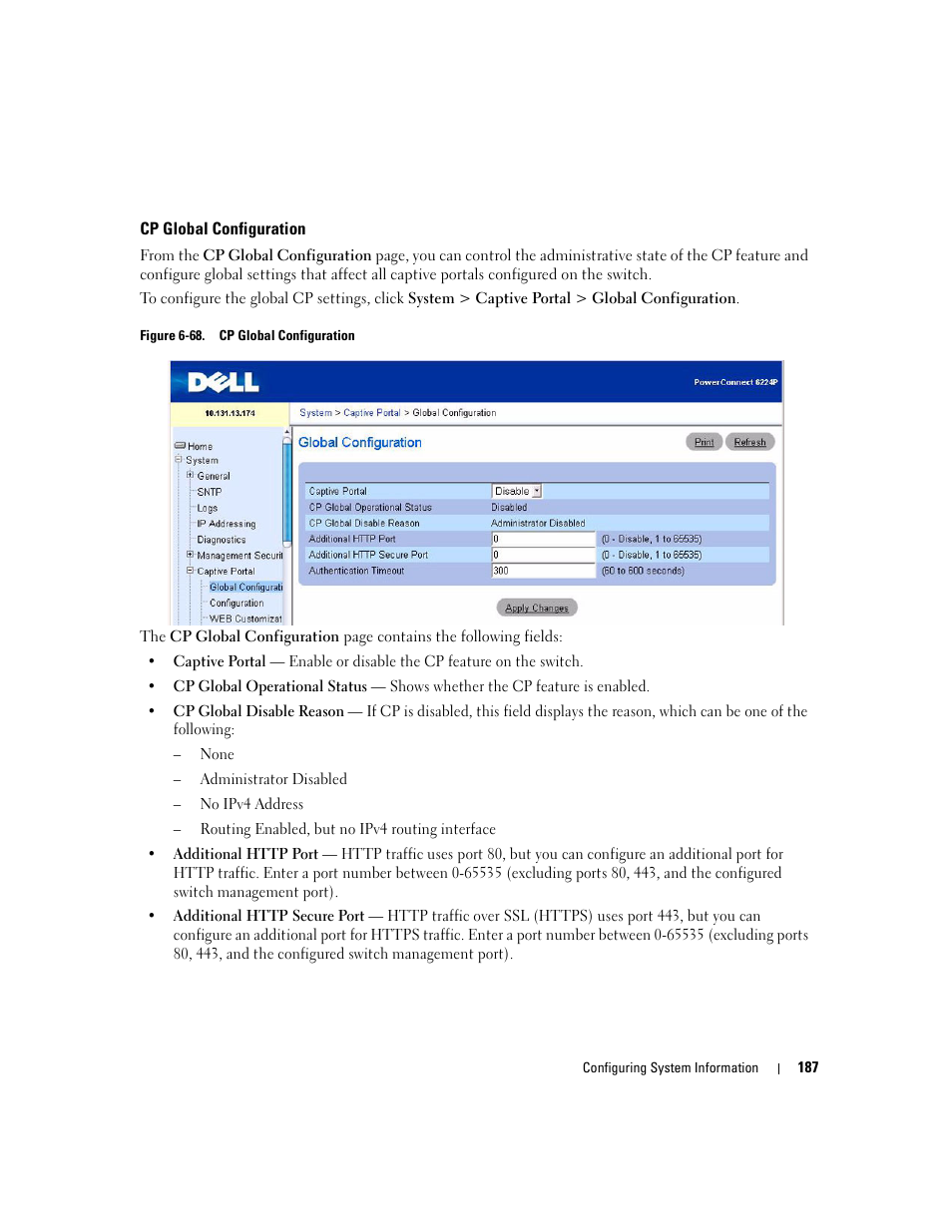 Cp global configuration | Dell POWEREDGE M1000E User Manual | Page 189 / 737