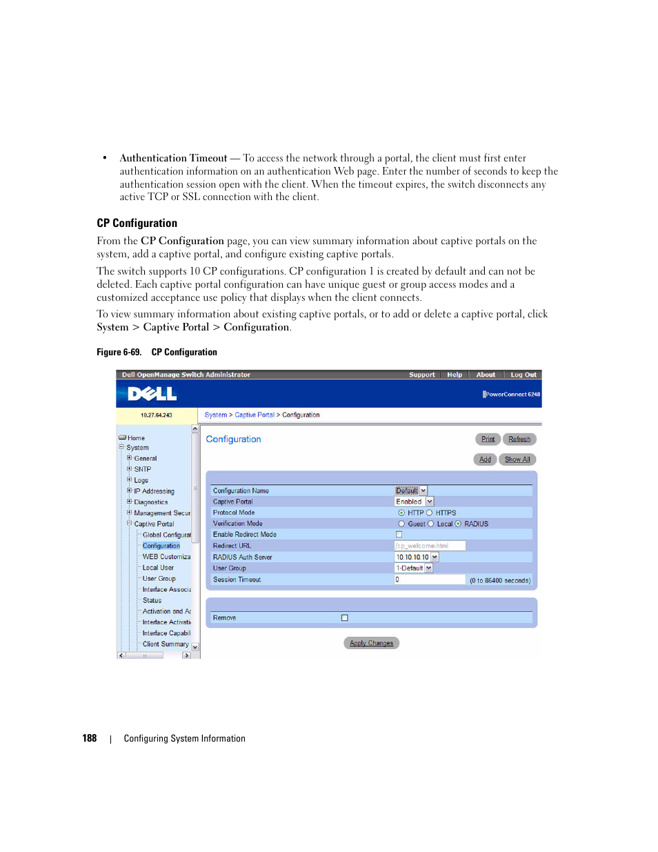 Cp configuration | Dell POWEREDGE M1000E User Manual | Page 190 / 737