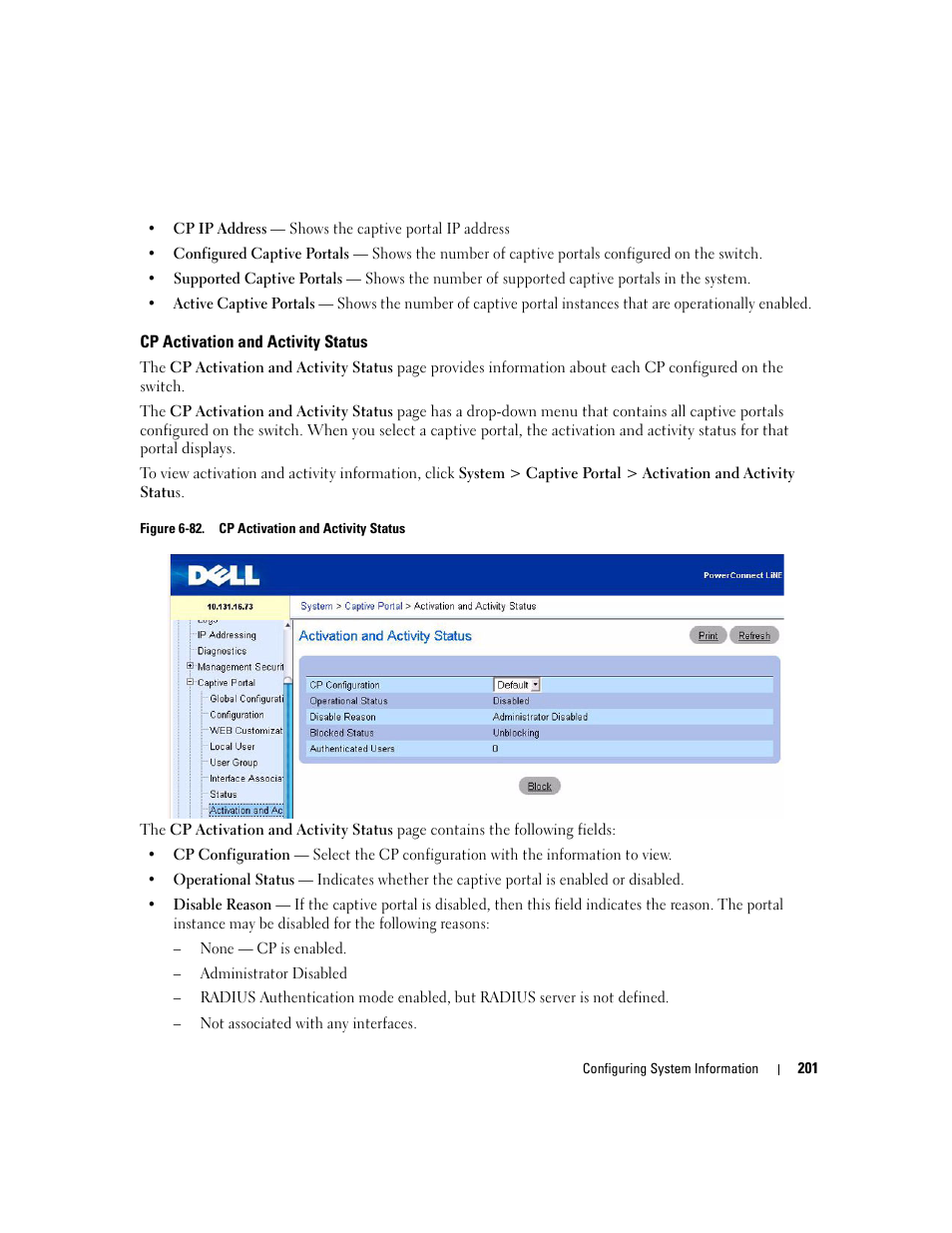 Cp activation and activity status | Dell POWEREDGE M1000E User Manual | Page 203 / 737