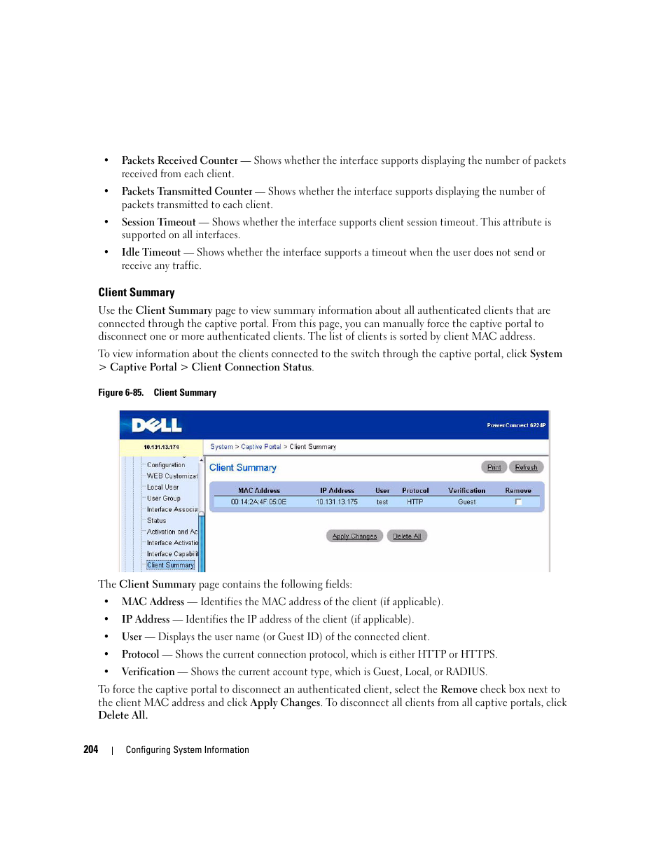 Client summary | Dell POWEREDGE M1000E User Manual | Page 206 / 737