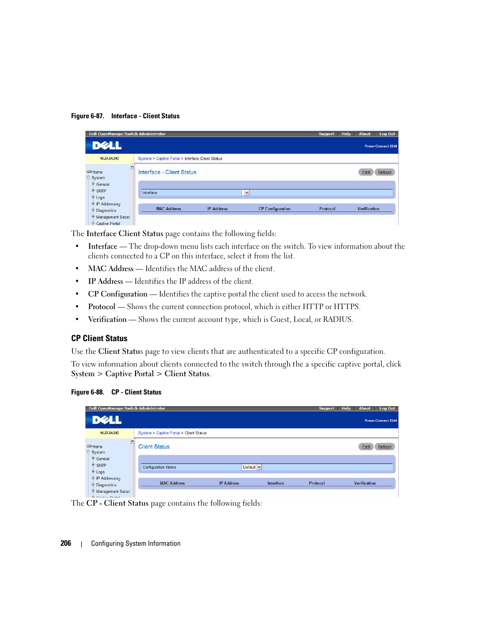 Cp client status | Dell POWEREDGE M1000E User Manual | Page 208 / 737