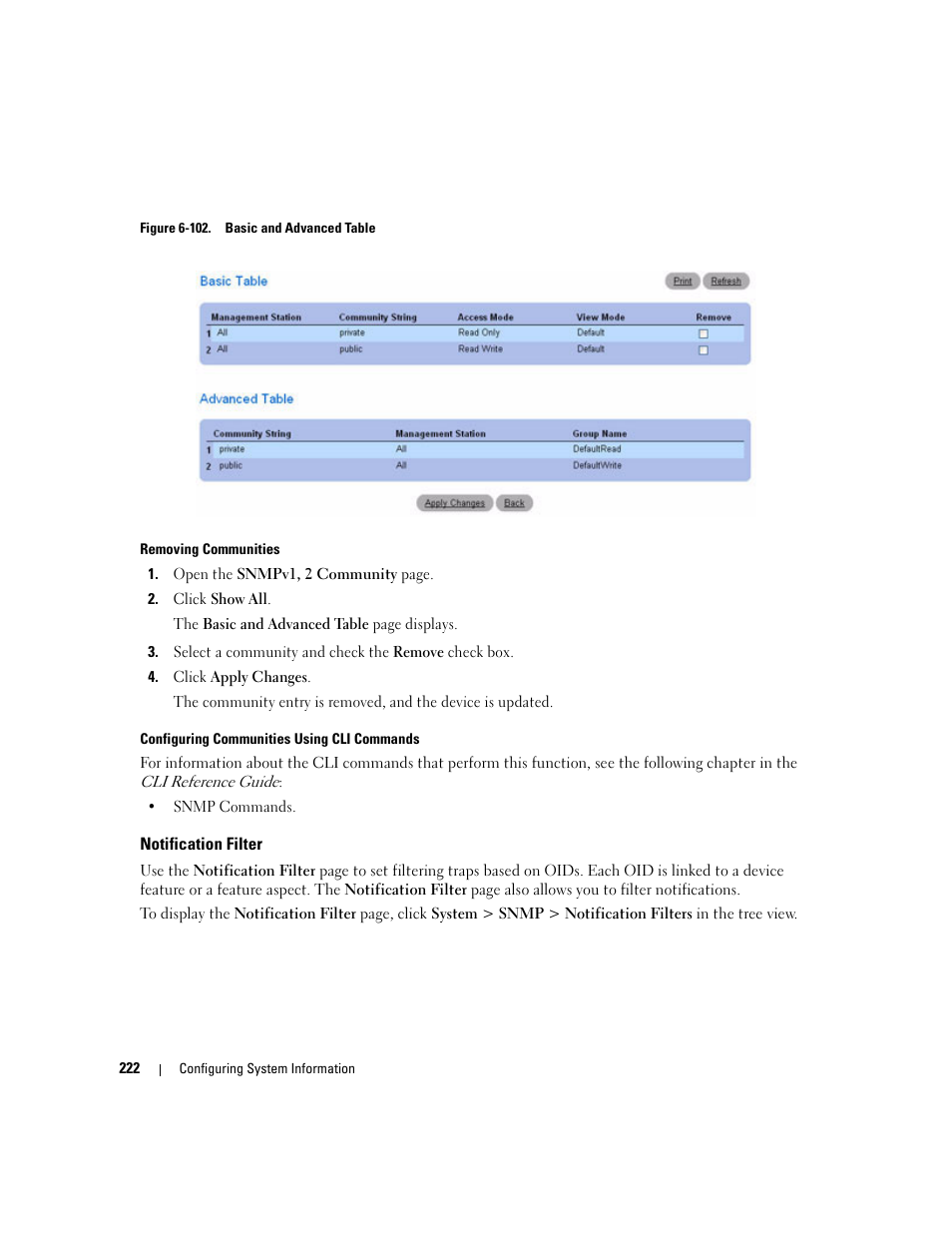 Notification filter | Dell POWEREDGE M1000E User Manual | Page 224 / 737