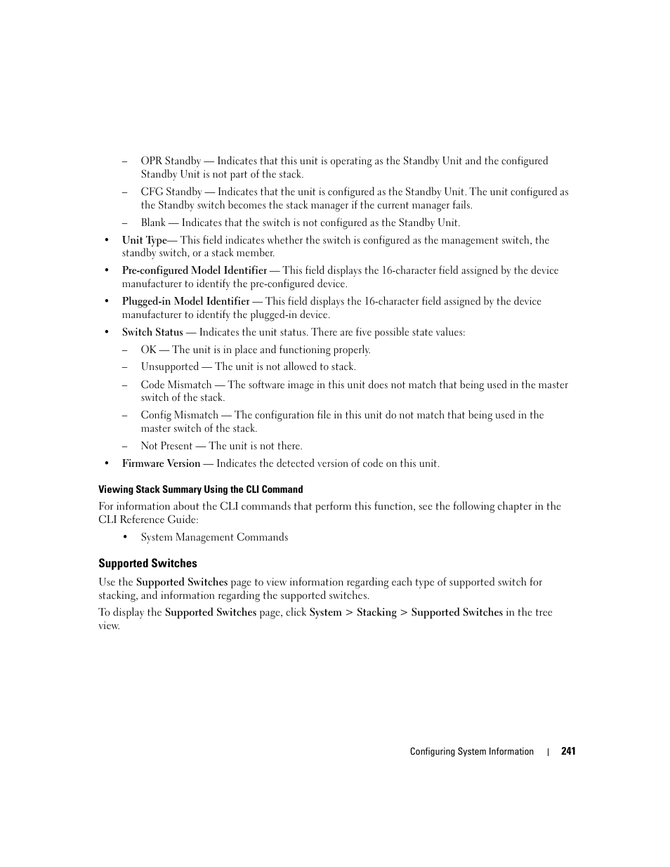 Supported switches | Dell POWEREDGE M1000E User Manual | Page 243 / 737