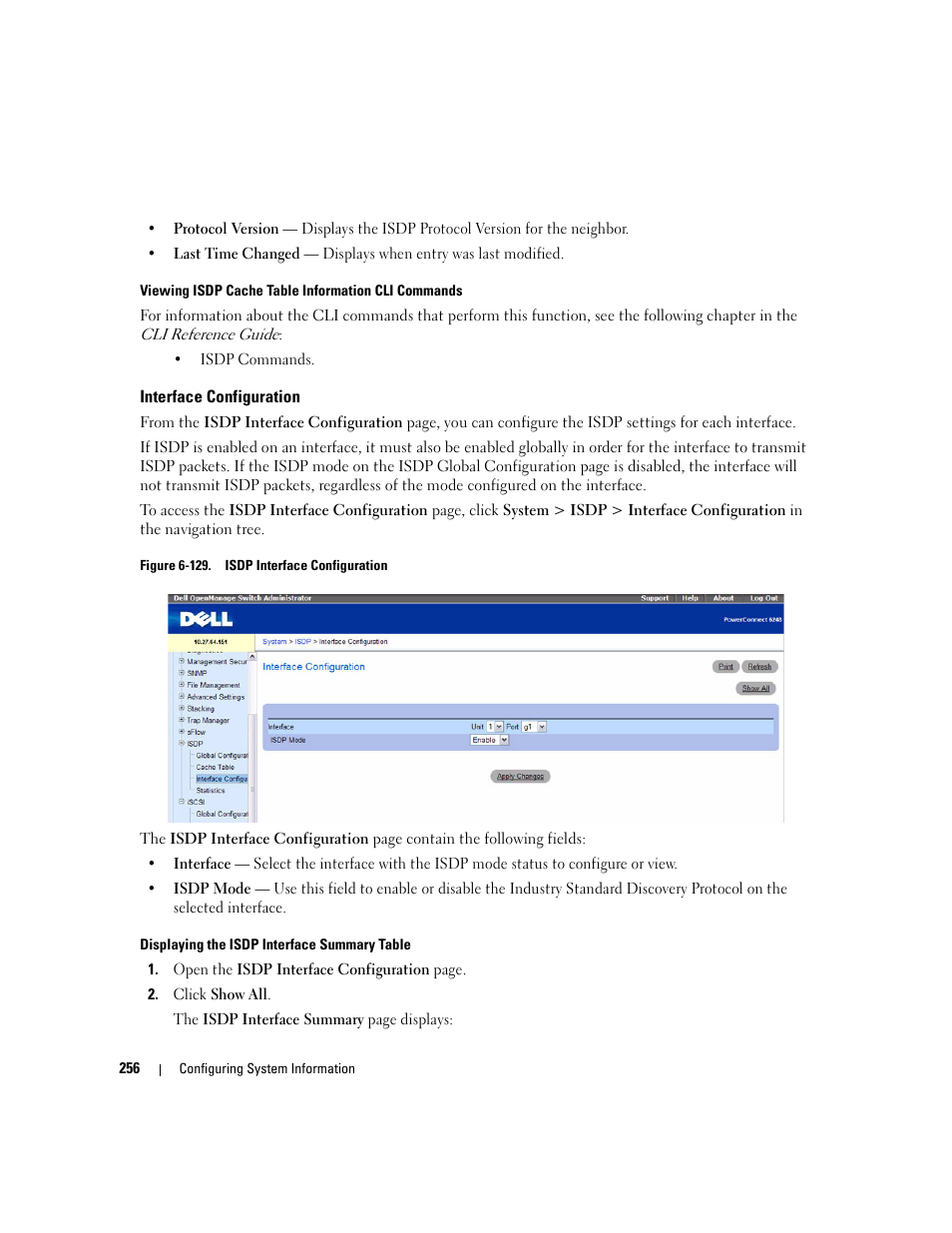 Interface configuration | Dell POWEREDGE M1000E User Manual | Page 258 / 737