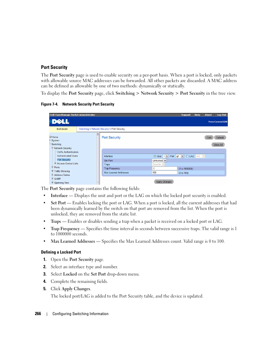 Port security | Dell POWEREDGE M1000E User Manual | Page 268 / 737