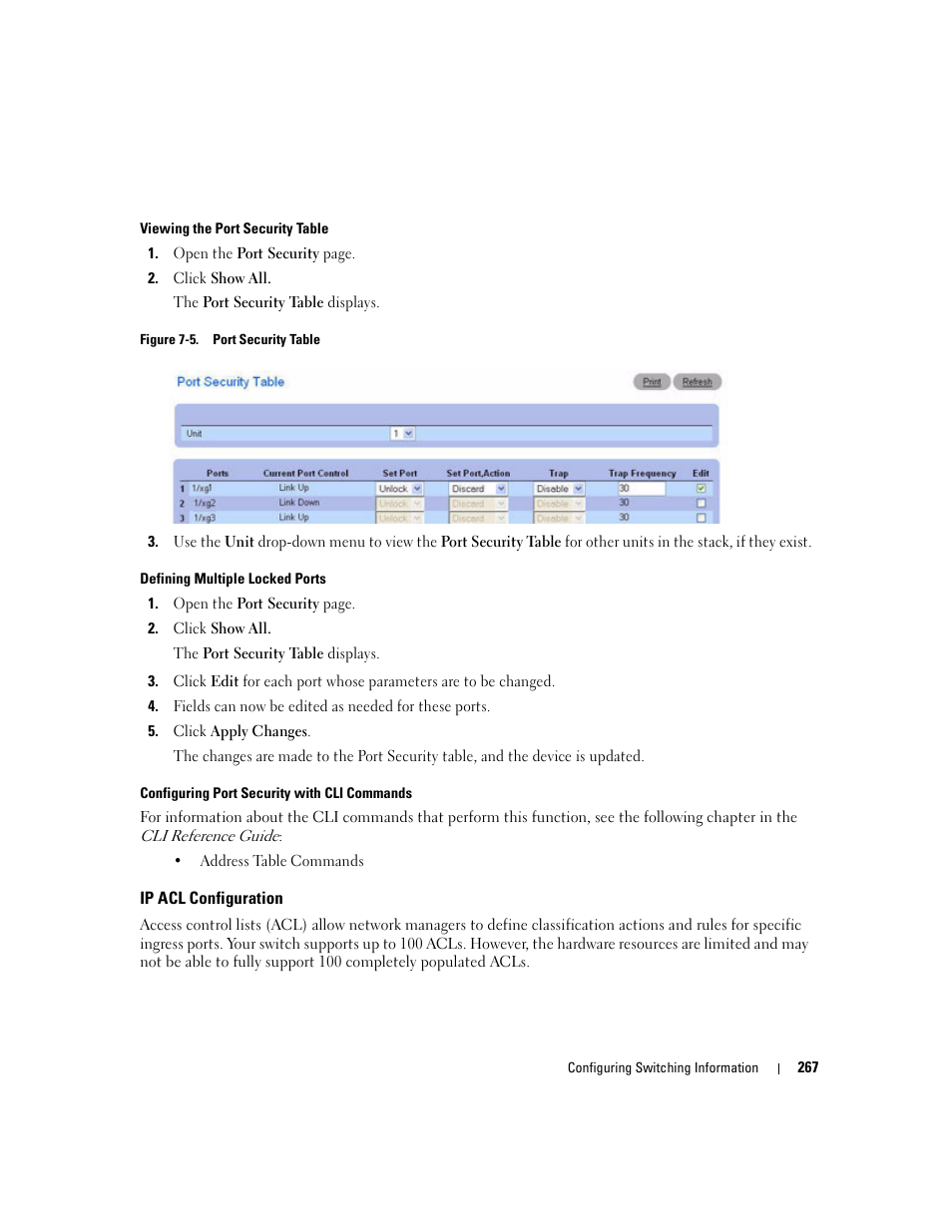 Ip acl configuration | Dell POWEREDGE M1000E User Manual | Page 269 / 737