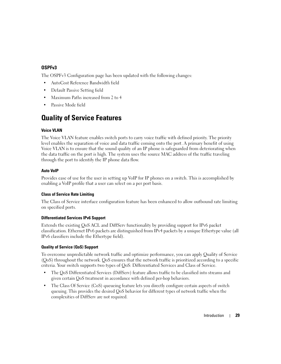 Ospfv3, Quality of service features | Dell POWEREDGE M1000E User Manual | Page 31 / 737