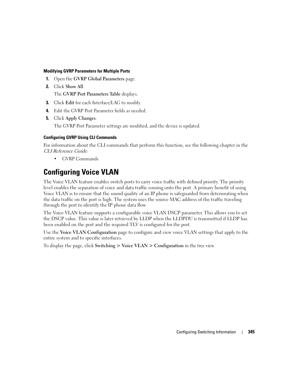 Configuring voice vlan | Dell POWEREDGE M1000E User Manual | Page 347 / 737