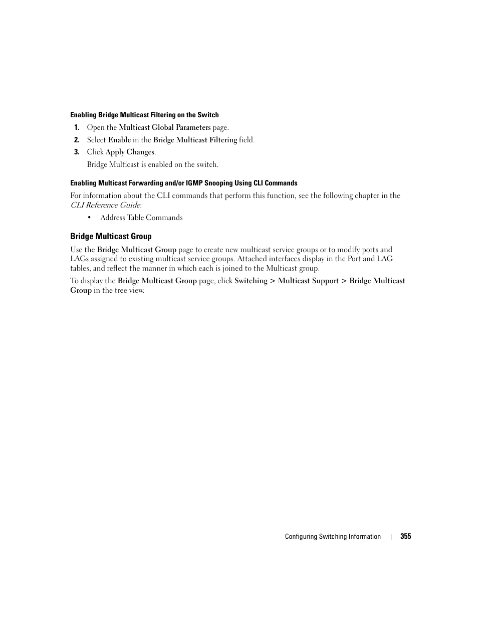 Bridge multicast group | Dell POWEREDGE M1000E User Manual | Page 357 / 737