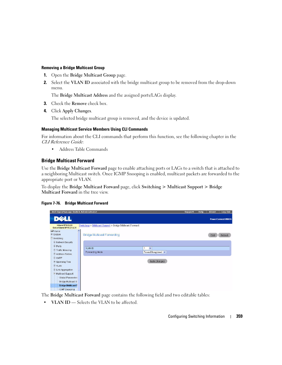 Bridge multicast forward | Dell POWEREDGE M1000E User Manual | Page 361 / 737