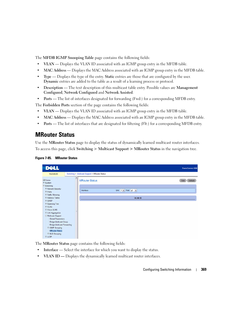 Mrouter status | Dell POWEREDGE M1000E User Manual | Page 371 / 737