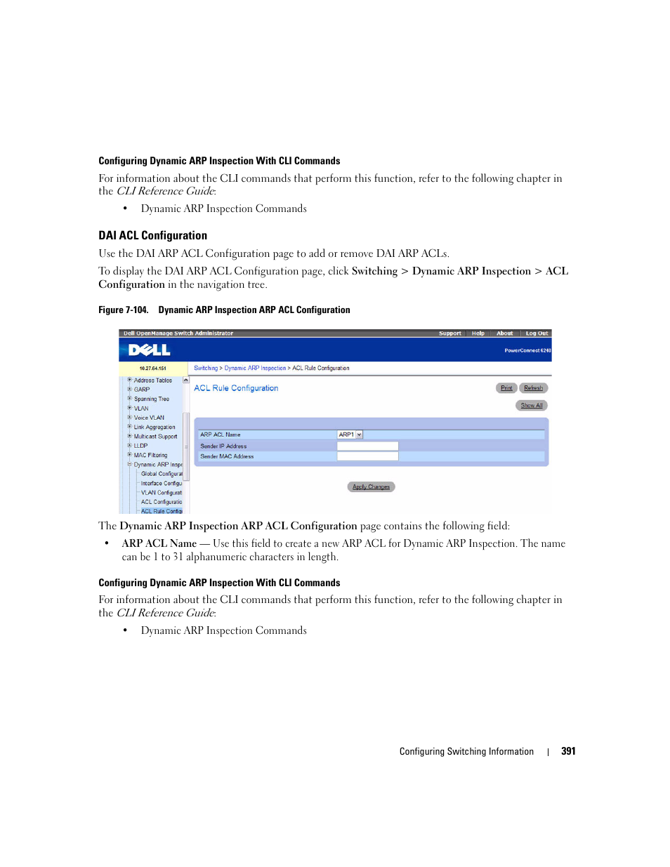 Dai acl configuration | Dell POWEREDGE M1000E User Manual | Page 393 / 737