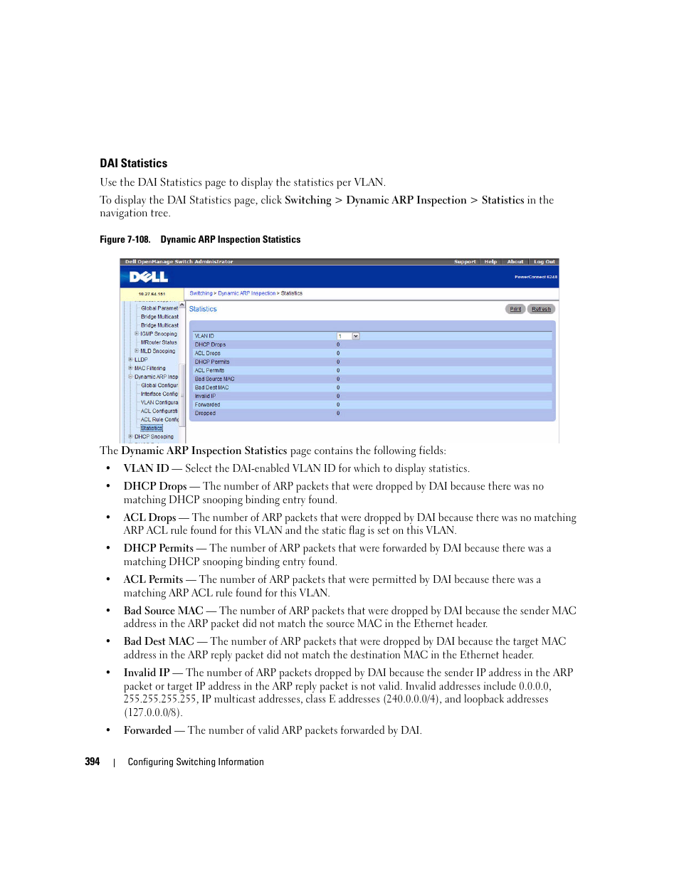 Dai statistics | Dell POWEREDGE M1000E User Manual | Page 396 / 737