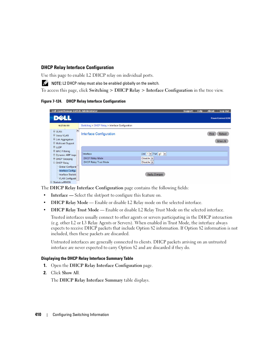 Dhcp relay interface configuration, Ee dhcp relay interface configuration | Dell POWEREDGE M1000E User Manual | Page 412 / 737