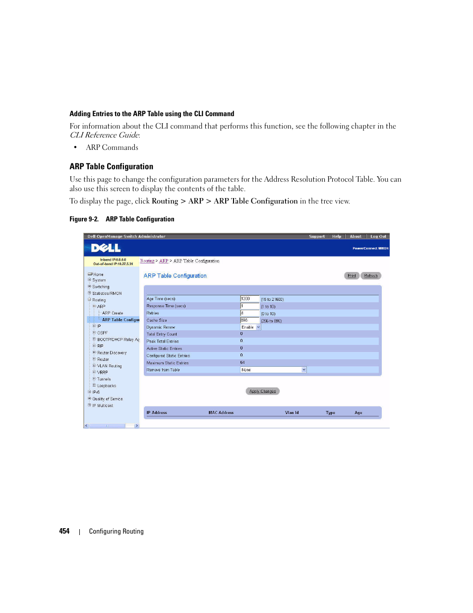 Arp table configuration | Dell POWEREDGE M1000E User Manual | Page 456 / 737