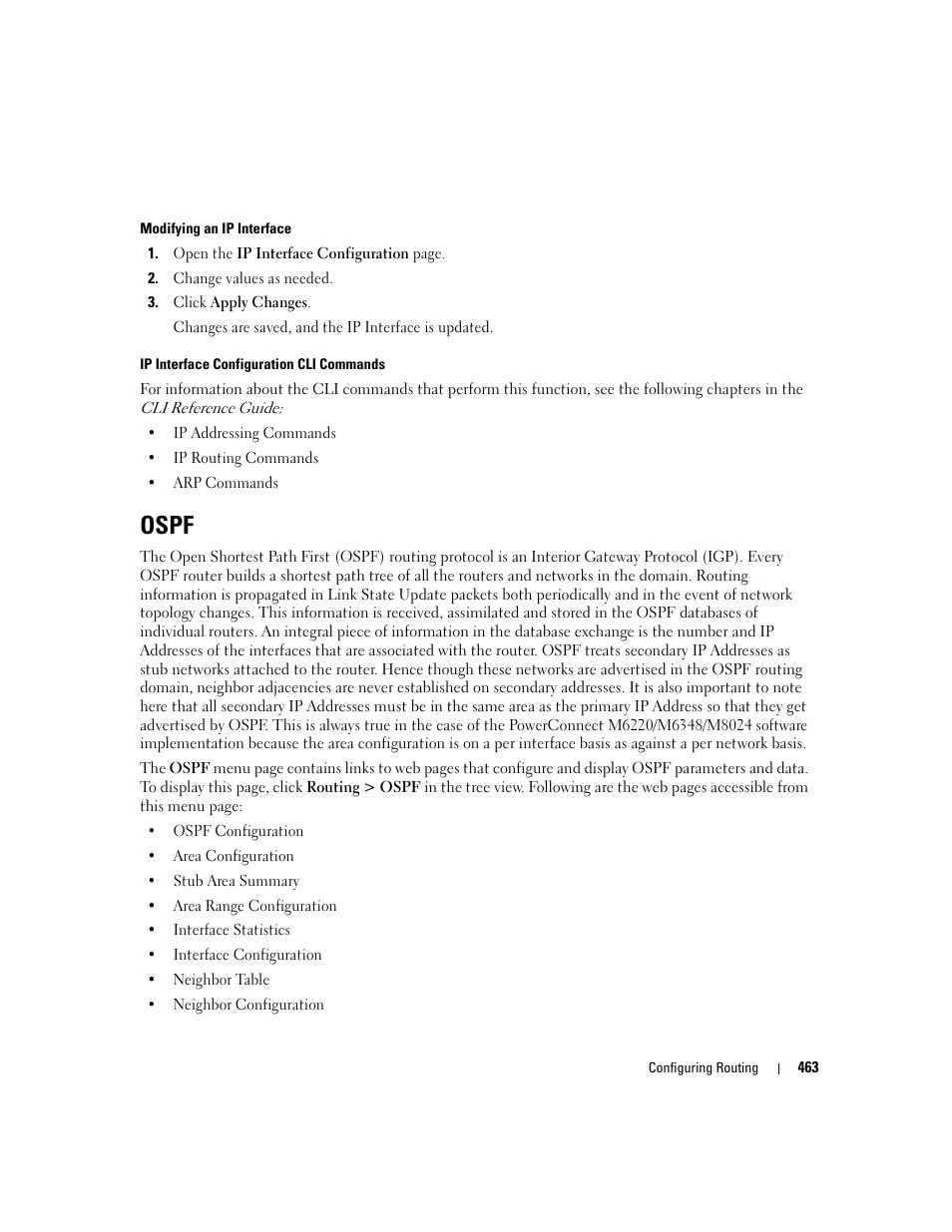 Ospf | Dell POWEREDGE M1000E User Manual | Page 465 / 737