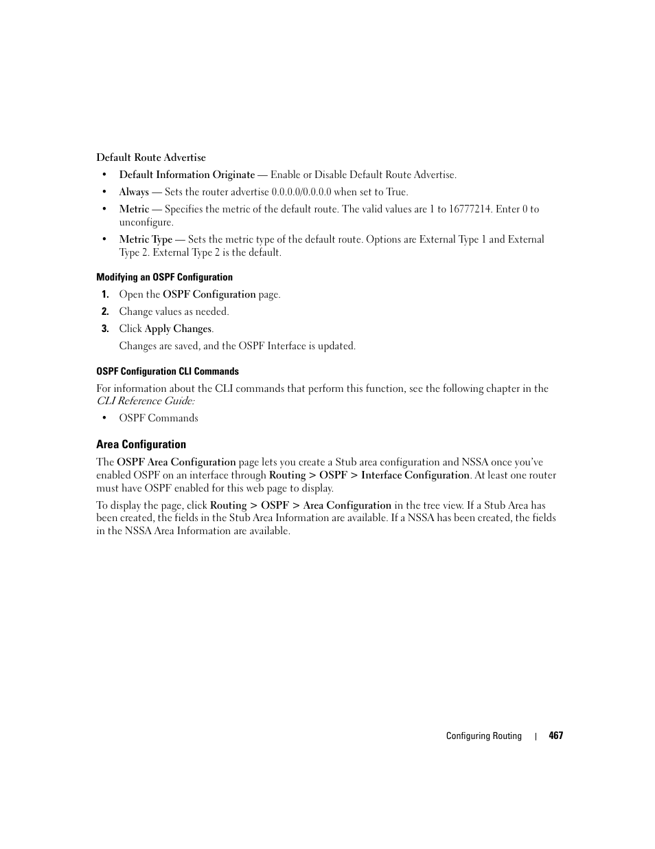 Area configuration | Dell POWEREDGE M1000E User Manual | Page 469 / 737