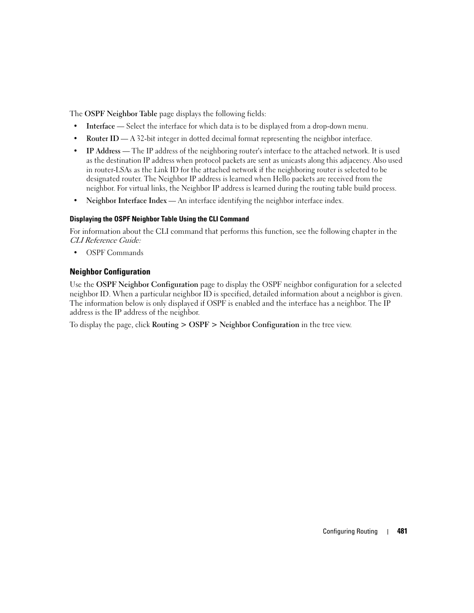 Neighbor configuration | Dell POWEREDGE M1000E User Manual | Page 483 / 737