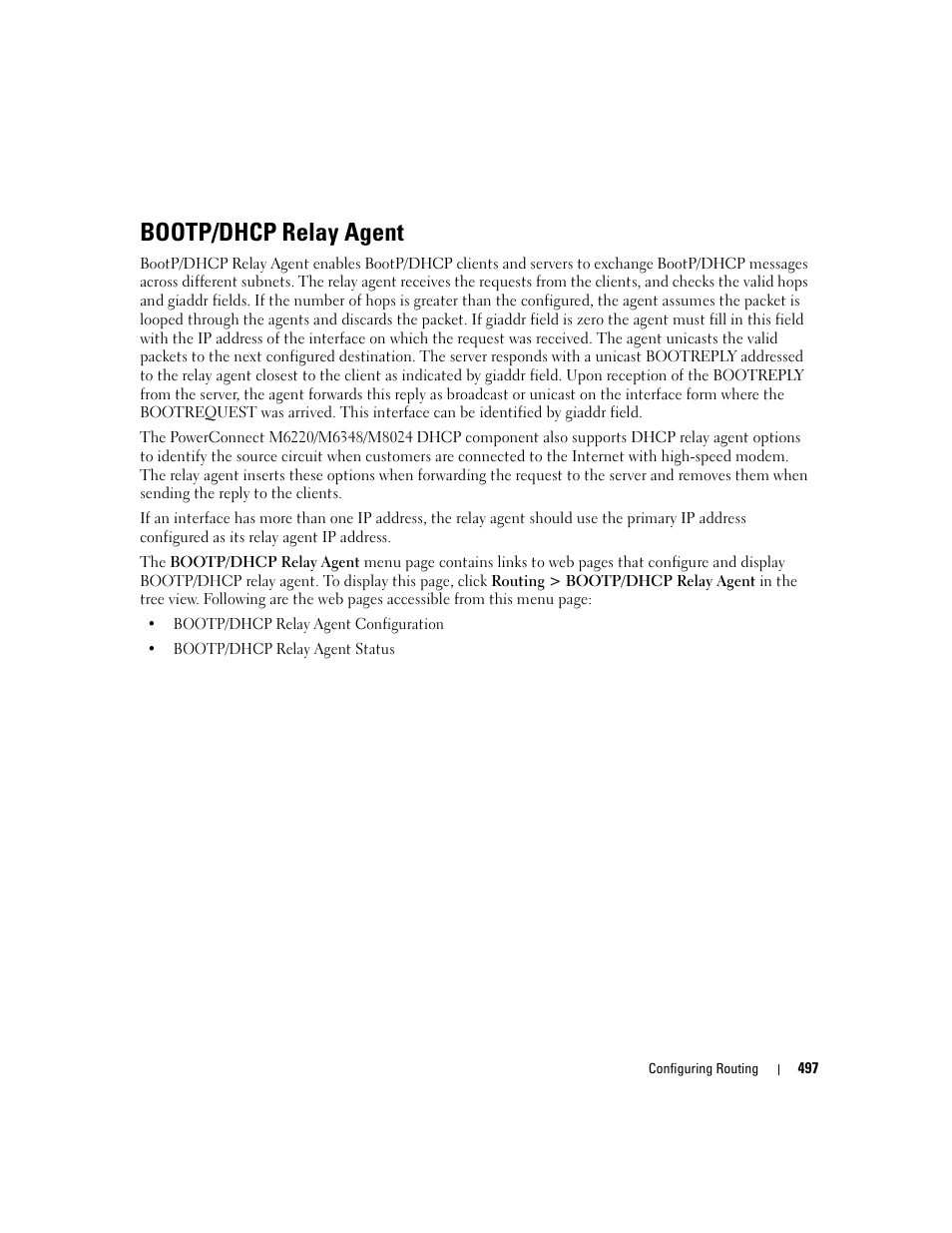 Bootp/dhcp relay agent | Dell POWEREDGE M1000E User Manual | Page 499 / 737