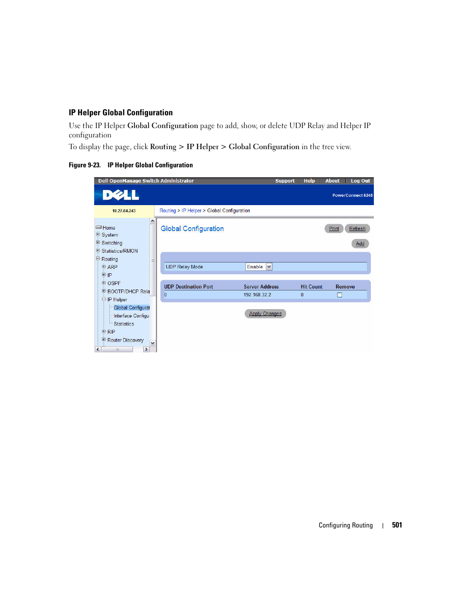 Ip helper global configuration | Dell POWEREDGE M1000E User Manual | Page 503 / 737