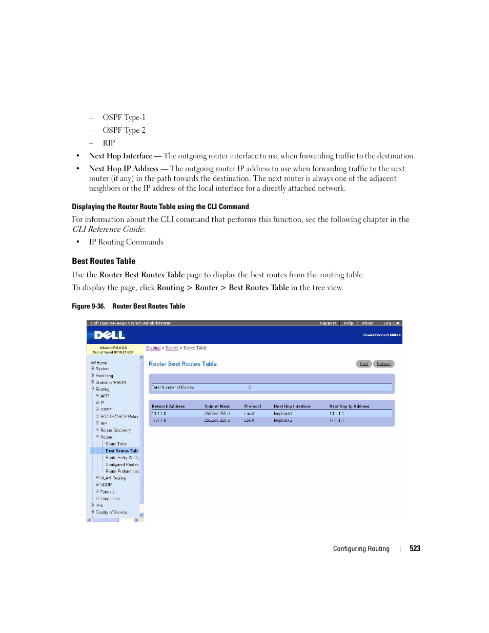 Best routes table | Dell POWEREDGE M1000E User Manual | Page 525 / 737