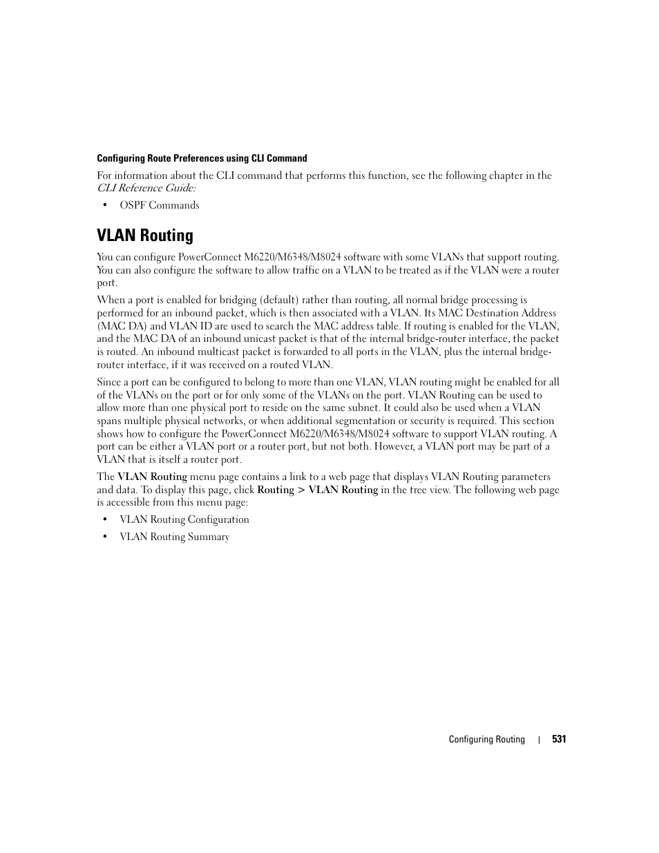 Vlan routing | Dell POWEREDGE M1000E User Manual | Page 533 / 737