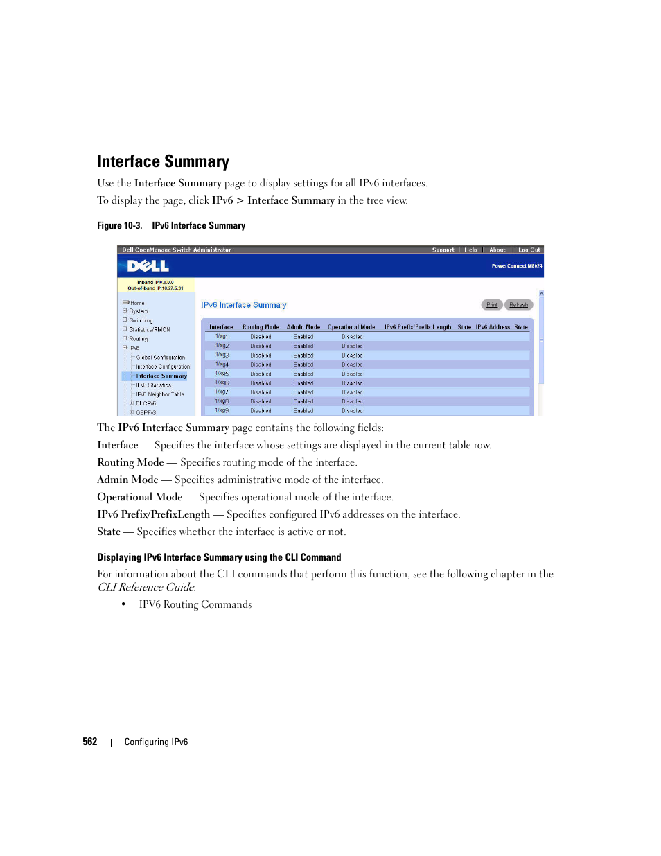 Interface summary | Dell POWEREDGE M1000E User Manual | Page 564 / 737