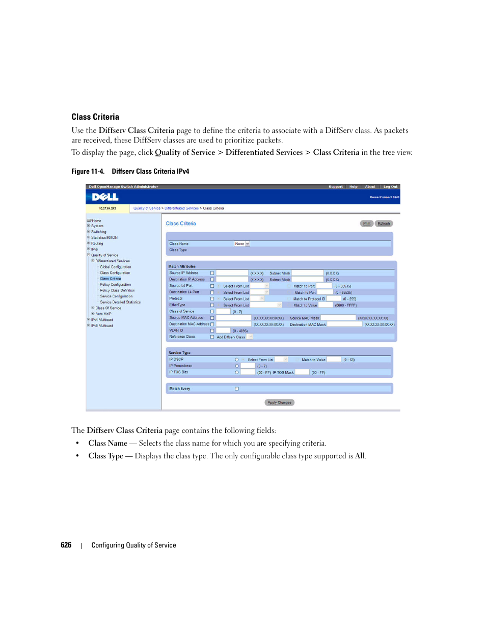 Class criteria | Dell POWEREDGE M1000E User Manual | Page 628 / 737