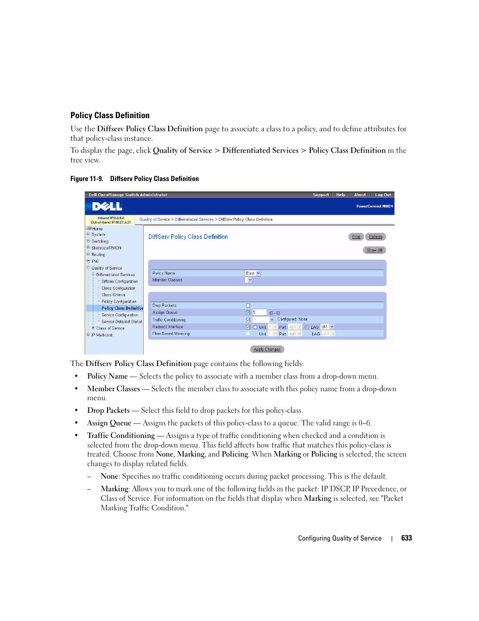 Policy class definition | Dell POWEREDGE M1000E User Manual | Page 635 / 737