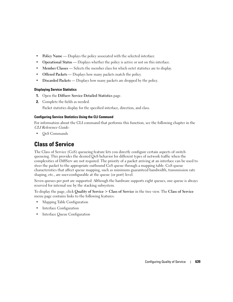 Class of service | Dell POWEREDGE M1000E User Manual | Page 641 / 737