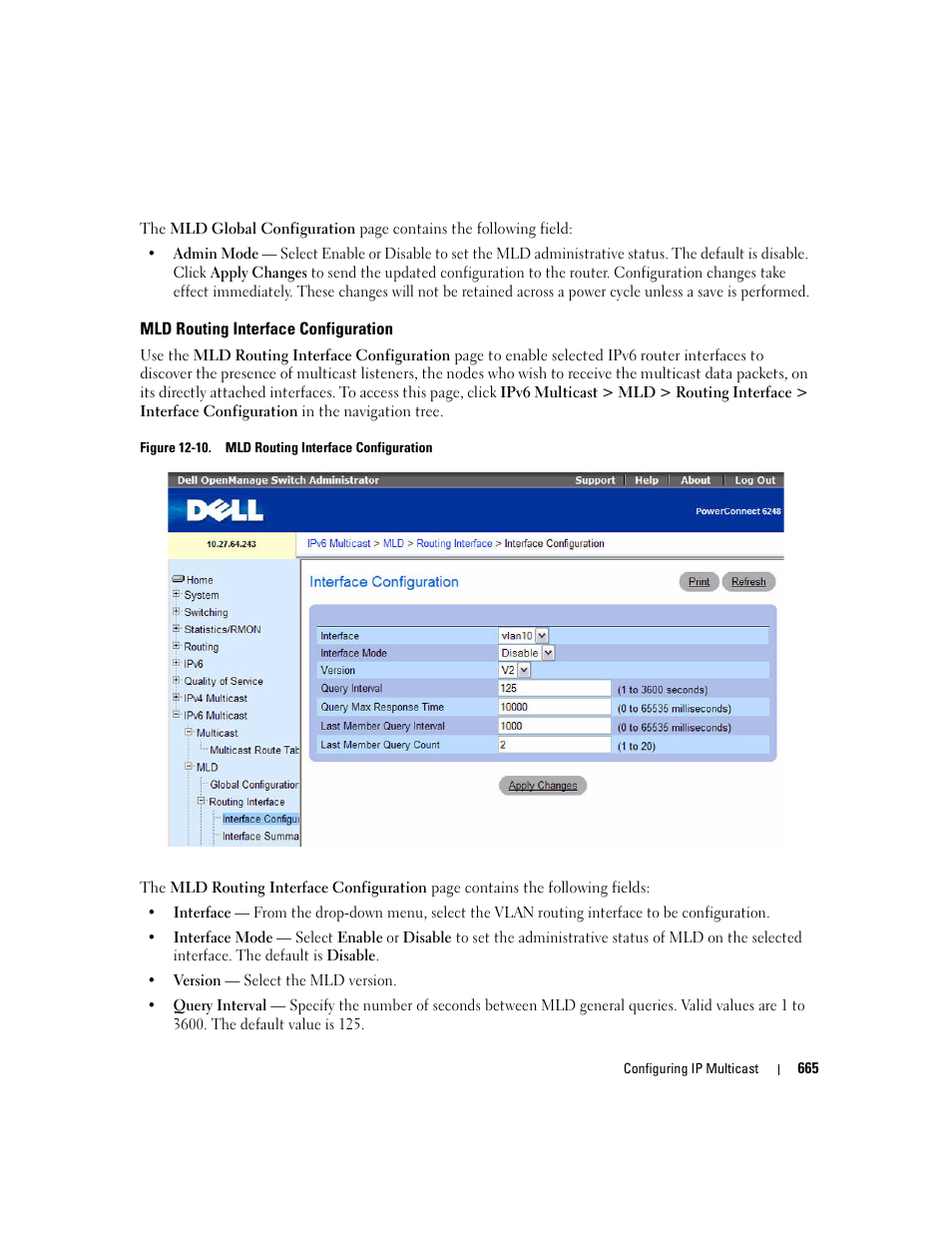 Mld routing interface configuration | Dell POWEREDGE M1000E User Manual | Page 667 / 737