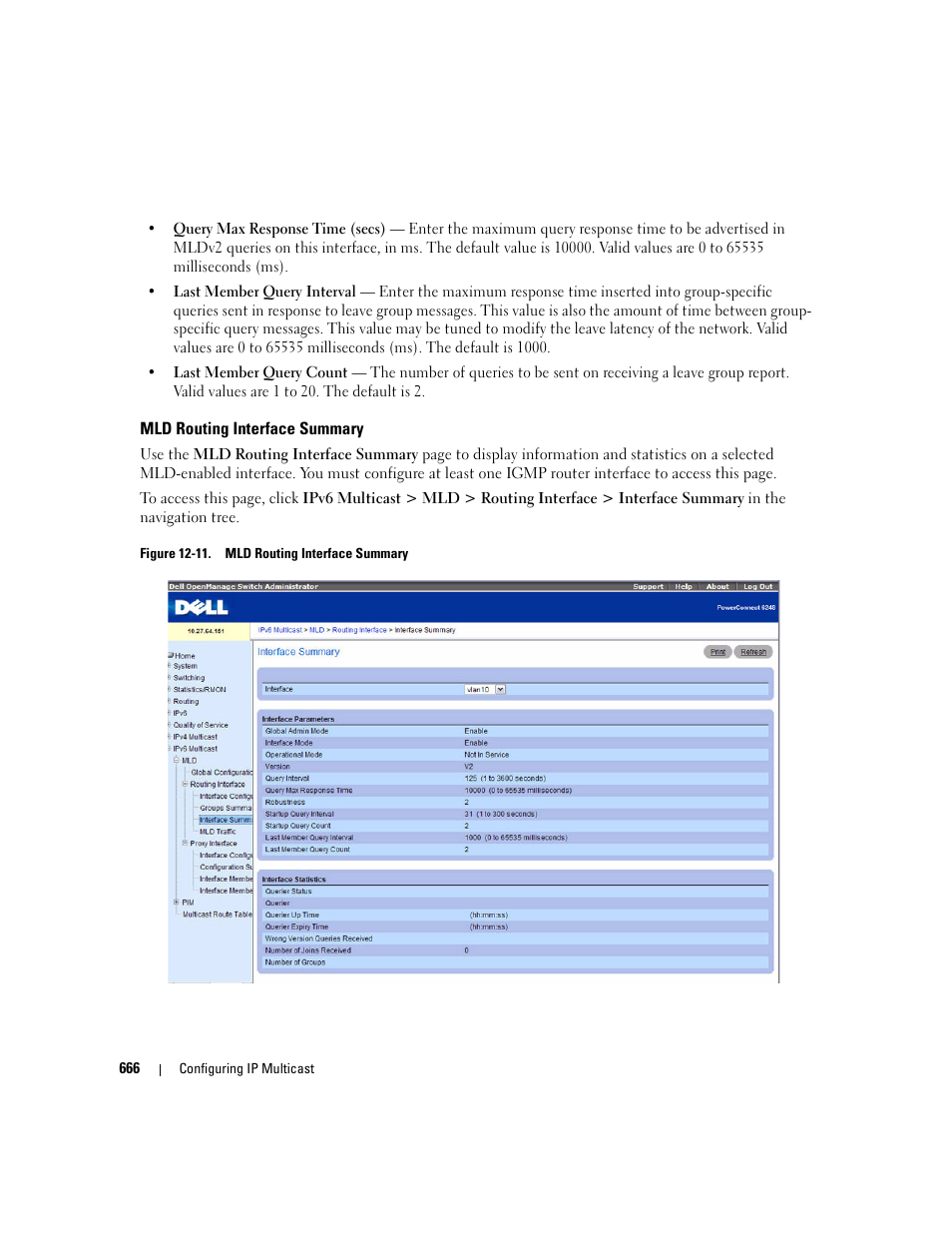 Mld routing interface summary | Dell POWEREDGE M1000E User Manual | Page 668 / 737