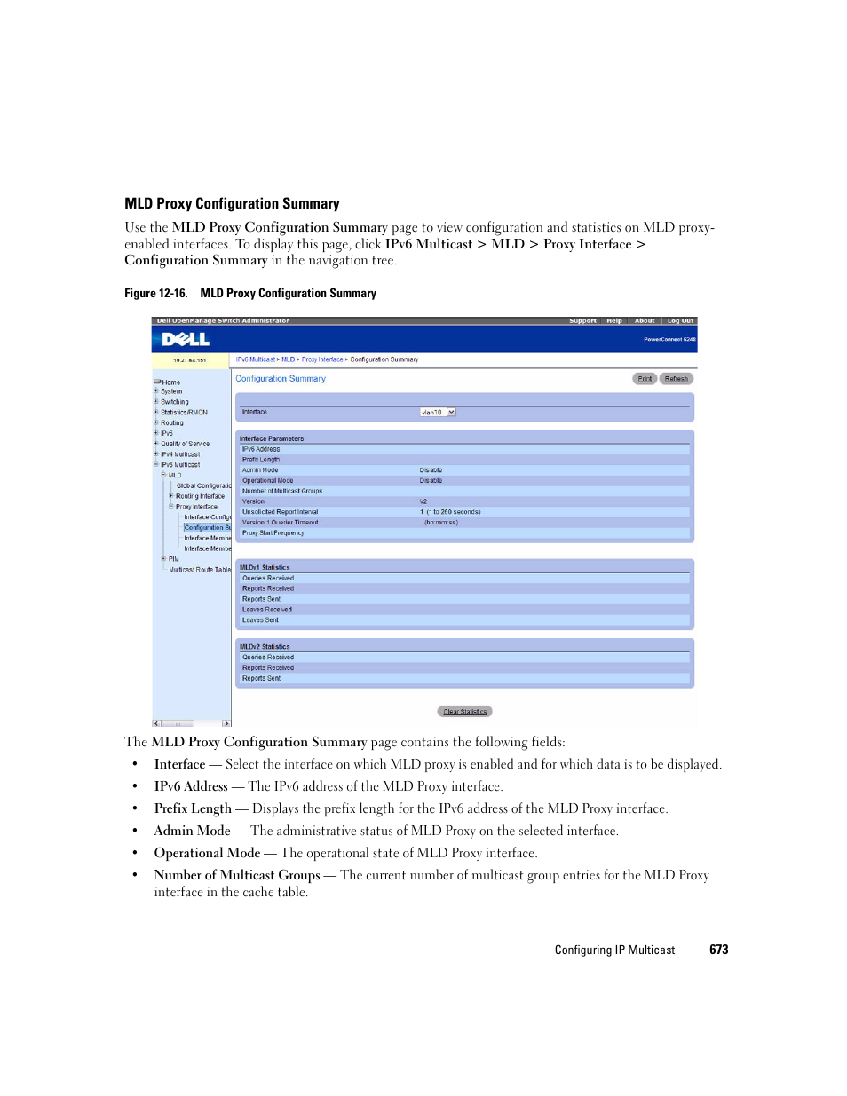 Mld proxy configuration summary | Dell POWEREDGE M1000E User Manual | Page 675 / 737