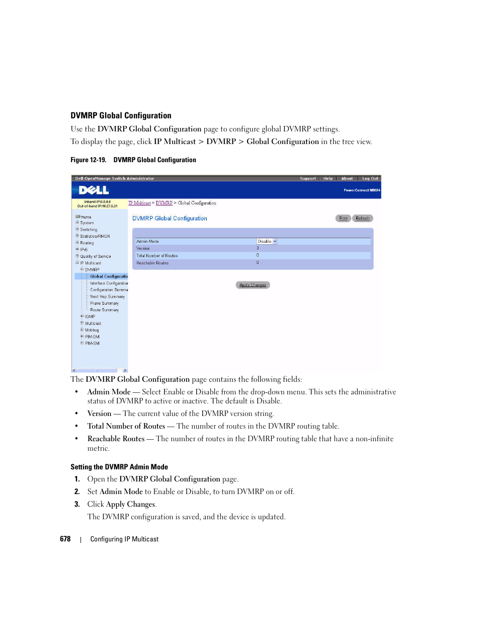 Dvmrp global configuration | Dell POWEREDGE M1000E User Manual | Page 680 / 737