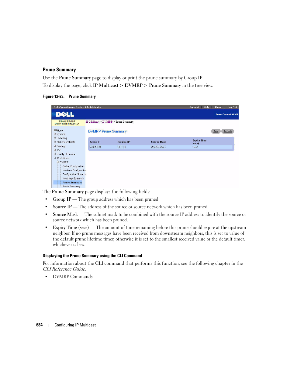 Prune summary | Dell POWEREDGE M1000E User Manual | Page 686 / 737