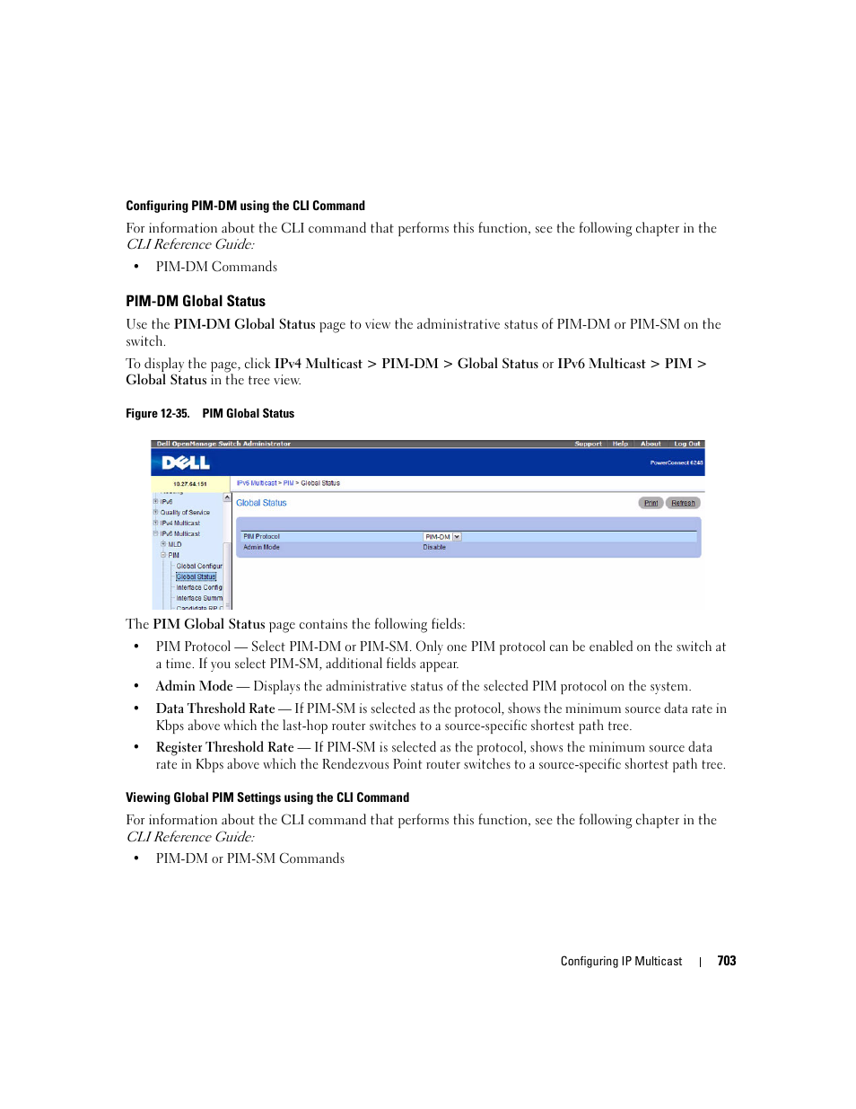 Pim-dm global status | Dell POWEREDGE M1000E User Manual | Page 705 / 737