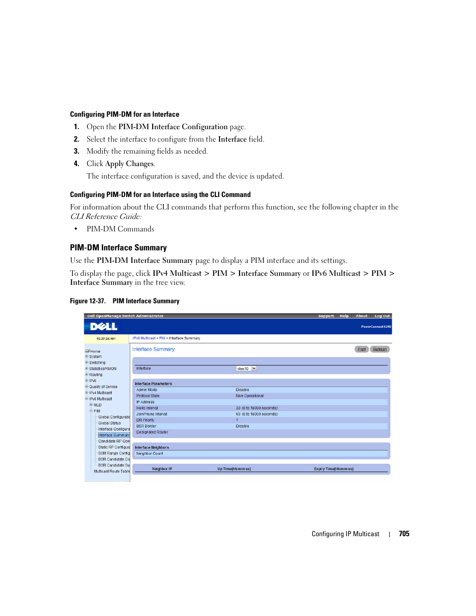 Pim-dm interface summary | Dell POWEREDGE M1000E User Manual | Page 707 / 737