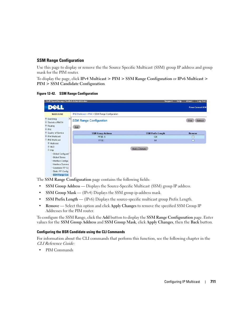 Ssm range configuration | Dell POWEREDGE M1000E User Manual | Page 713 / 737