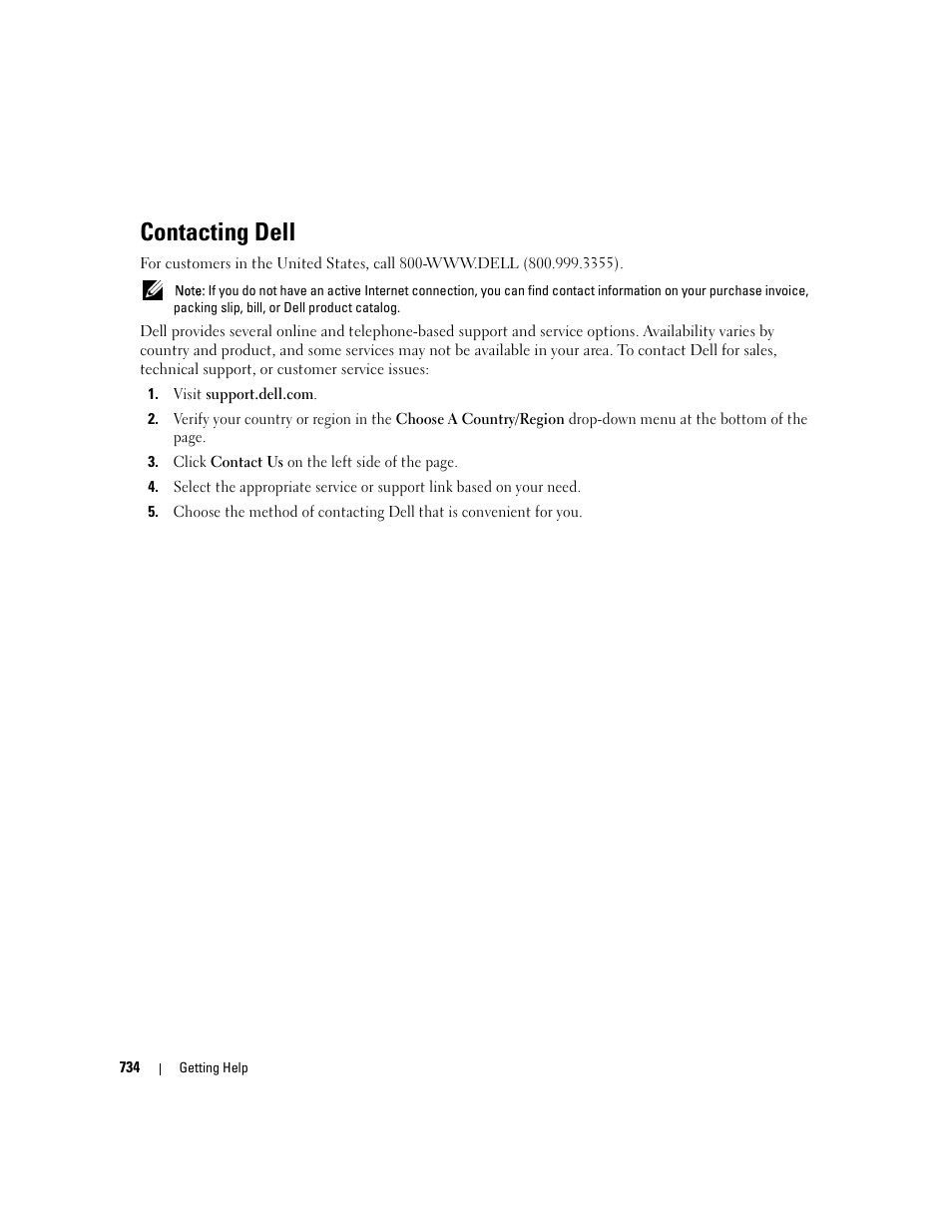 Contacting dell, Gion, see "contacting dell | Dell POWEREDGE M1000E User Manual | Page 736 / 737