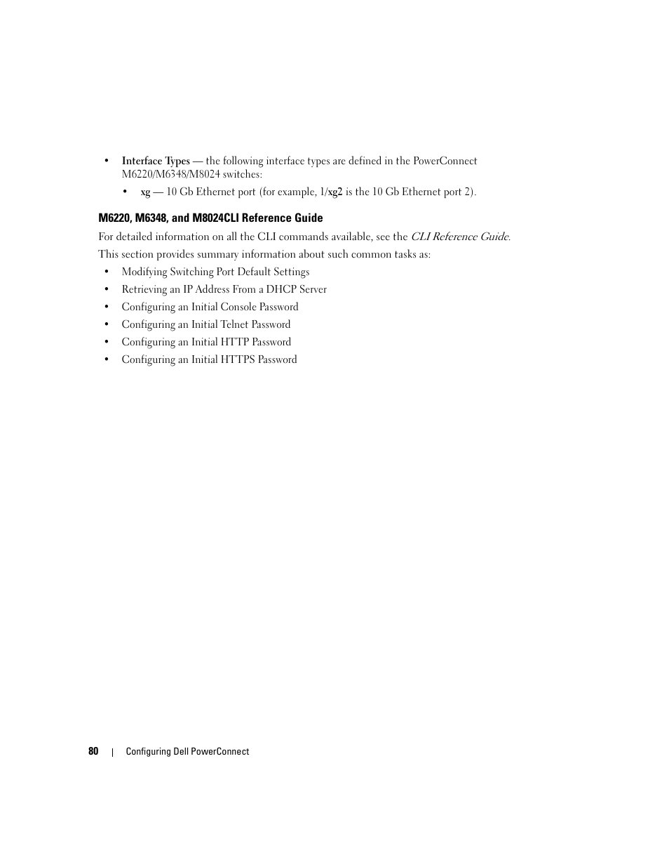 M6220, m6348, and m8024cli reference guide | Dell POWEREDGE M1000E User Manual | Page 82 / 737