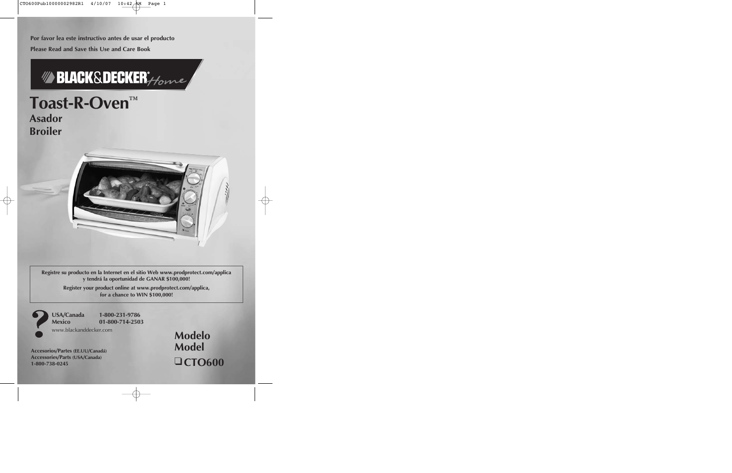 Black & Decker CTO600 User Manual | 9 pages