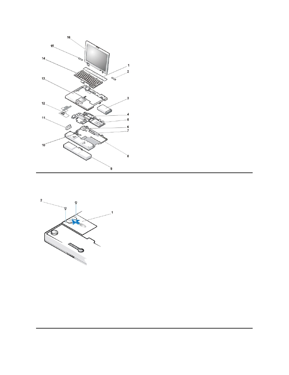 Hard-disk drive assembly, Keyboard bezel | Dell Inspiron 2000 User Manual | Page 26 / 67